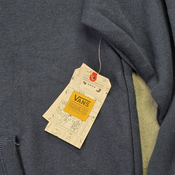 Vans x Peanuts Hoodie Womens XL Unisex Blue Snoopy Charlie Brown Christmas NEW - Picture 6 of 11